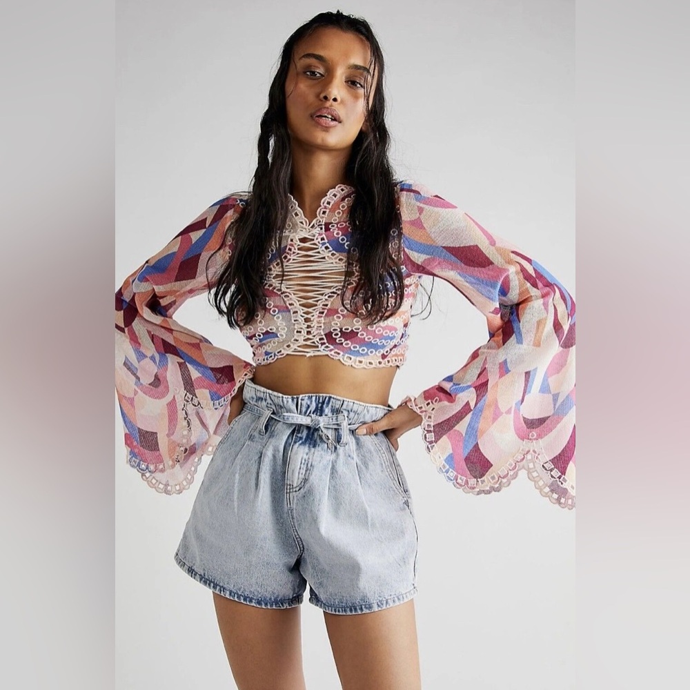 Free People Eyes On You Bell Sleeve Top